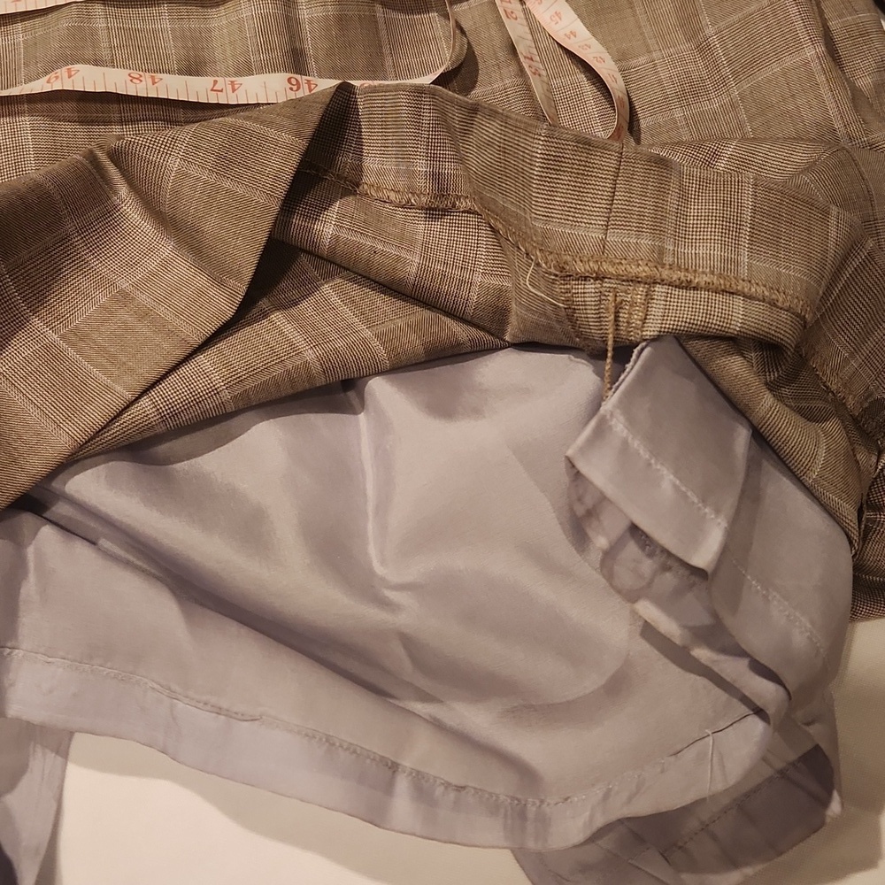 Brooks Brothers Beige Checkered Blazer Suit 100% Wool - Picture 5 of 6